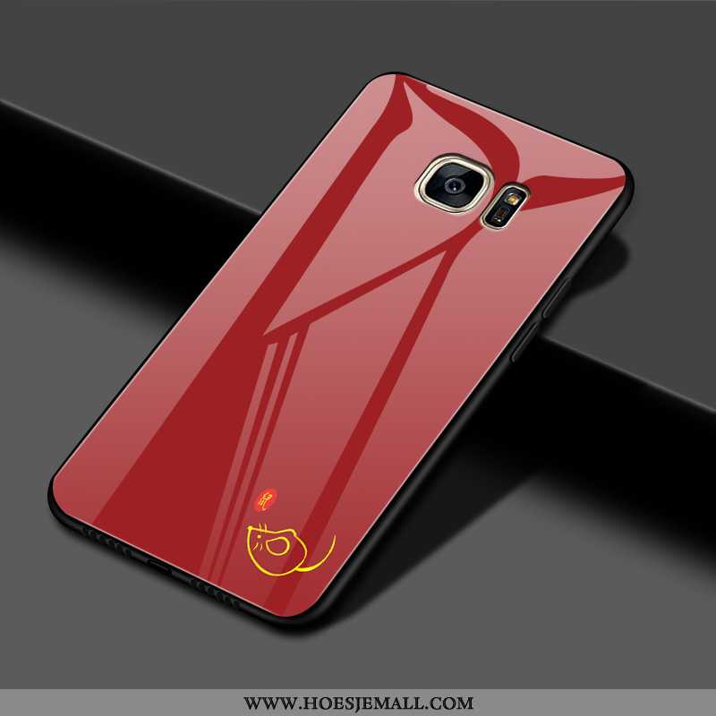 Hoesje Samsung Galaxy S7 Edge Mooie Trend Persoonlijk Mobiele Telefoon Lovers Glas Hard Rood