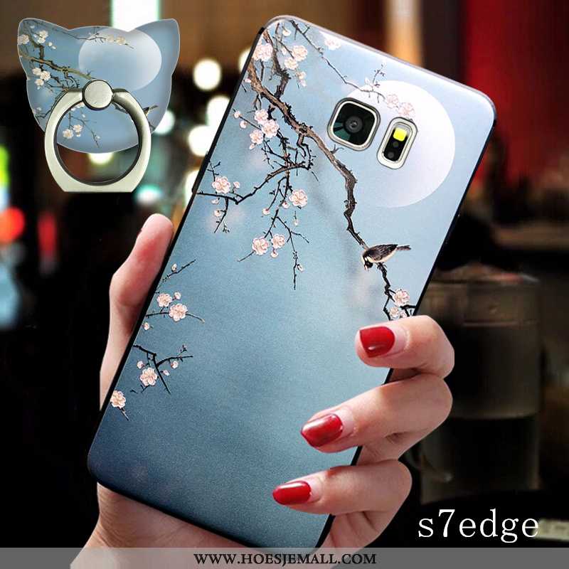 Hoes Samsung Galaxy S7 Edge Trend Super Schrobben Siliconen Dun Persoonlijk Hanger Blauwe