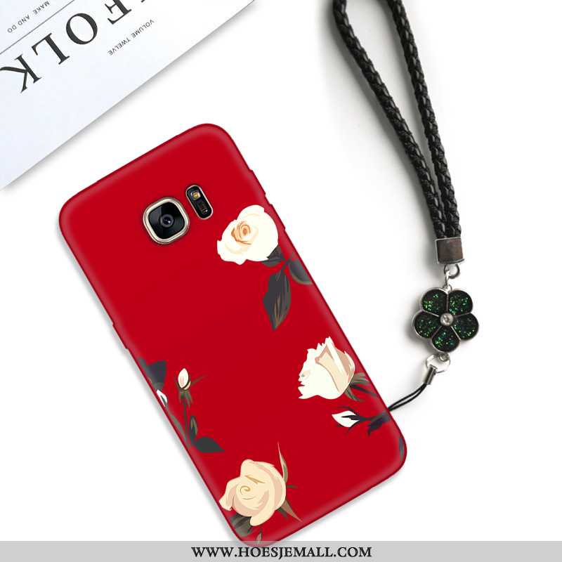 Hoes Samsung Galaxy S7 Edge Persoonlijk Scheppend Anti-fall Kunst Eenvoudige Trend Rood