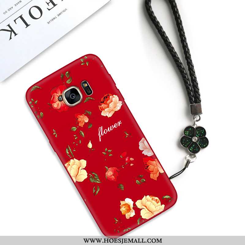 Hoes Samsung Galaxy S7 Edge Persoonlijk Scheppend Anti-fall Kunst Eenvoudige Trend Rood