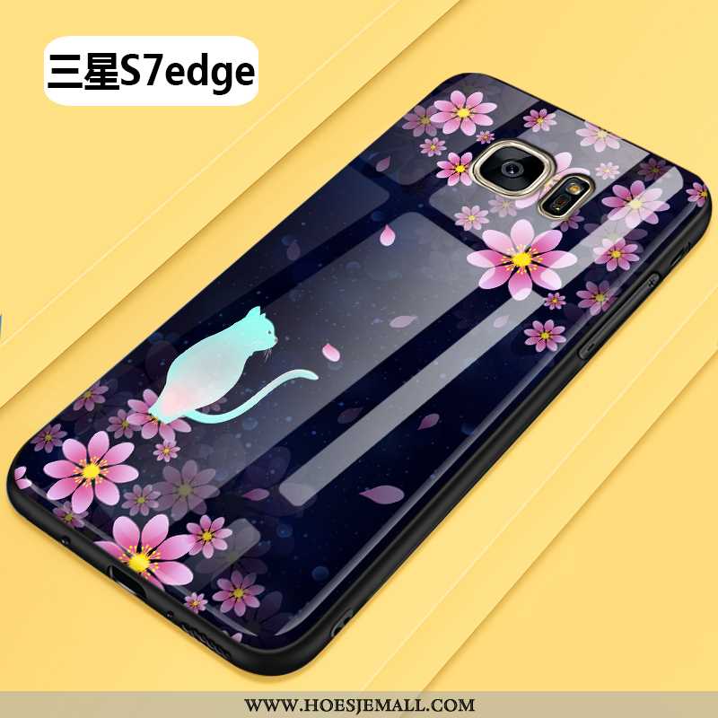 Hoes Samsung Galaxy S7 Edge Glas Mode Persoonlijk Hard Hoesje Scheppend Zwarte