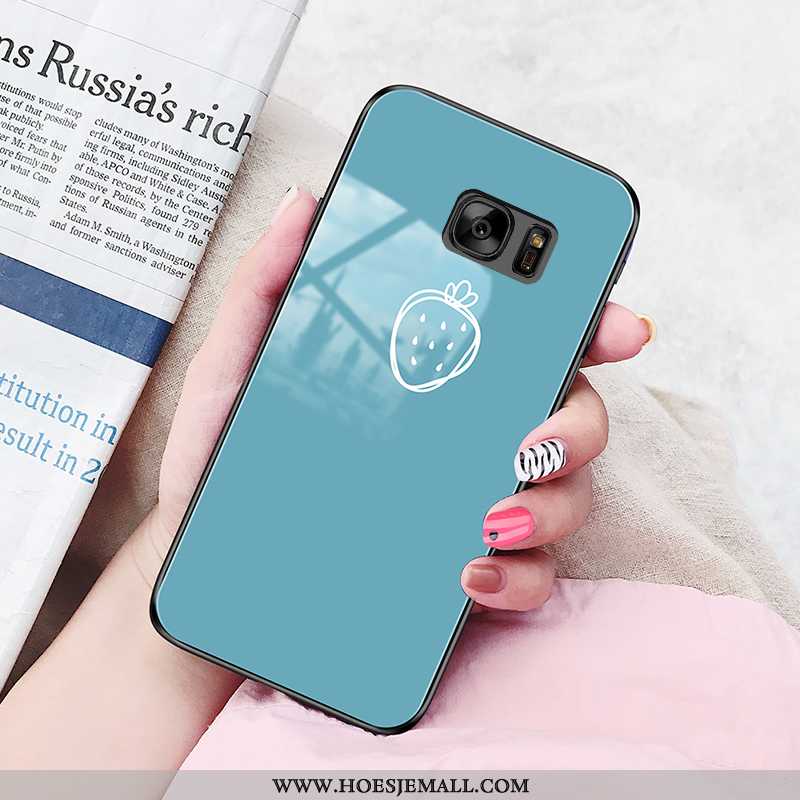 Hoesje Samsung Galaxy S7 Bescherming Glas Eenvoudige Wit Mobiele Telefoon Trend Ster Witte