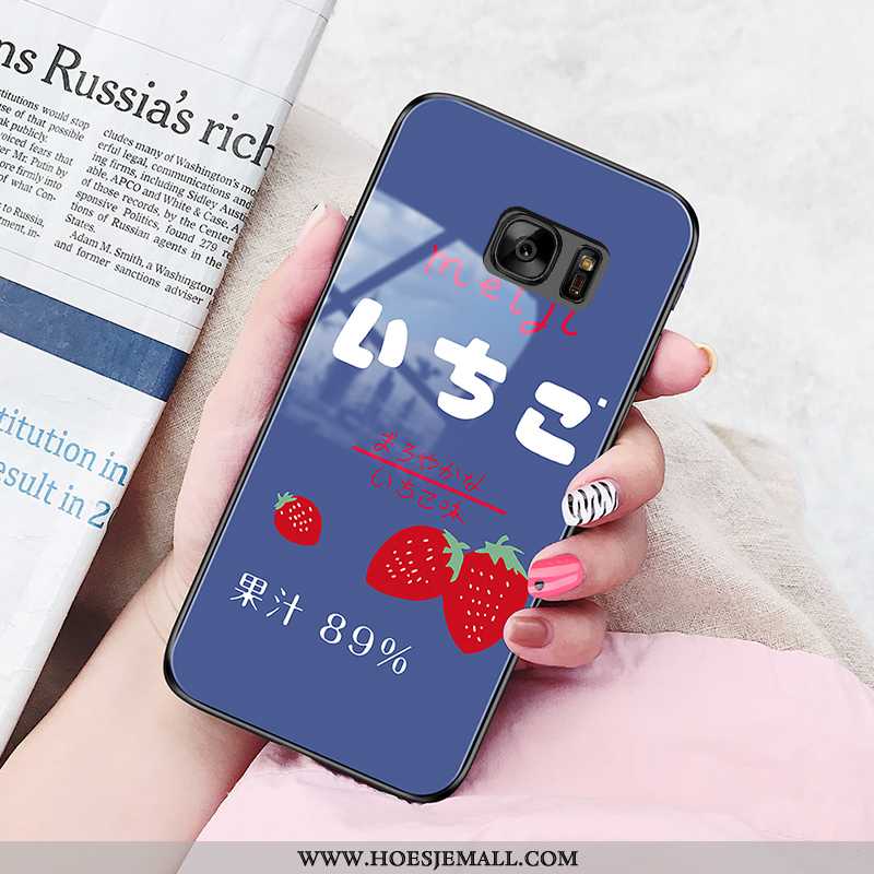 Hoesje Samsung Galaxy S7 Bescherming Glas Eenvoudige Wit Mobiele Telefoon Trend Ster Witte