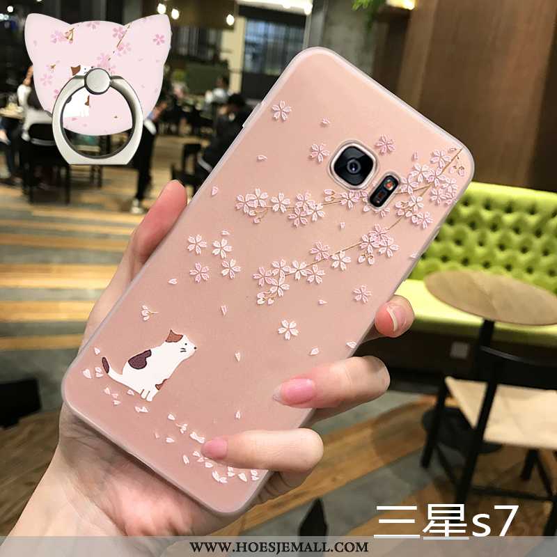 Hoesje Samsung Galaxy S7 Siliconen Bescherming Wind Ster Eenvoudige Mobiele Telefoon Nieuw Roze