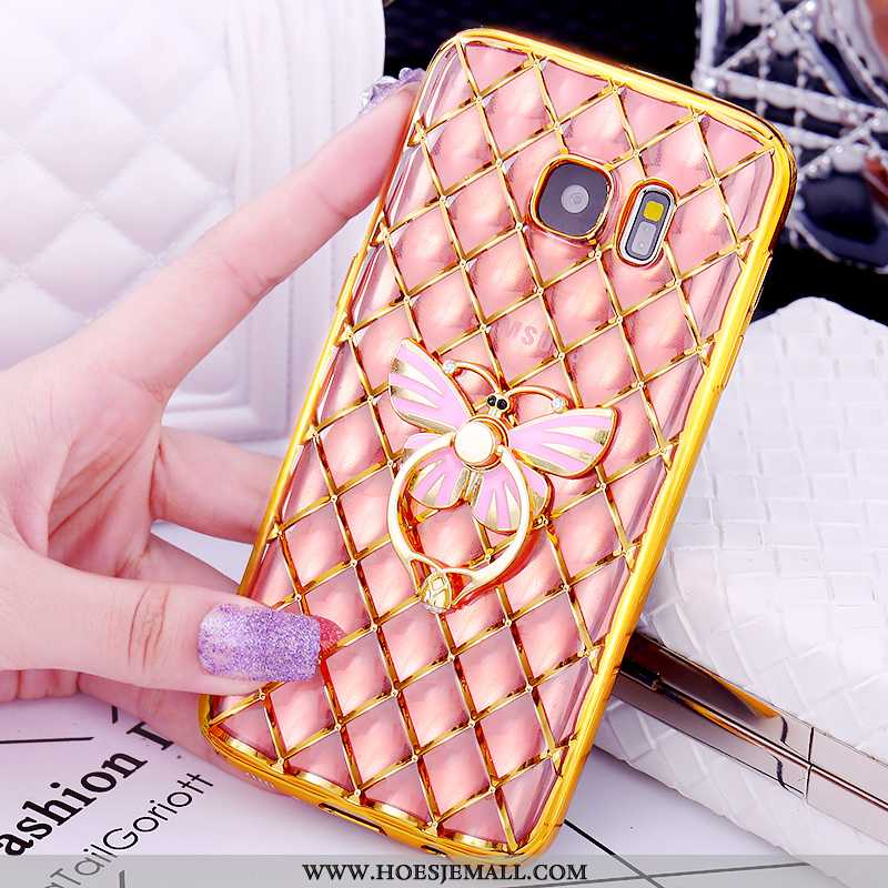 Hoesje Samsung Galaxy S7 Bescherming Patroon Mobiele Telefoon Plating Ring Ster Roze