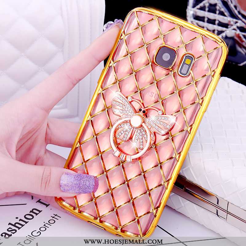 Hoesje Samsung Galaxy S7 Bescherming Patroon Mobiele Telefoon Plating Ring Ster Roze