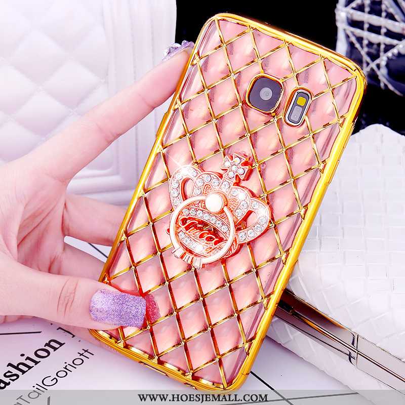 Hoesje Samsung Galaxy S7 Bescherming Patroon Mobiele Telefoon Plating Ring Ster Roze