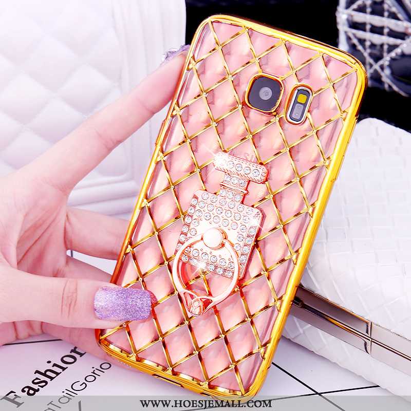 Hoesje Samsung Galaxy S7 Bescherming Patroon Mobiele Telefoon Plating Ring Ster Roze