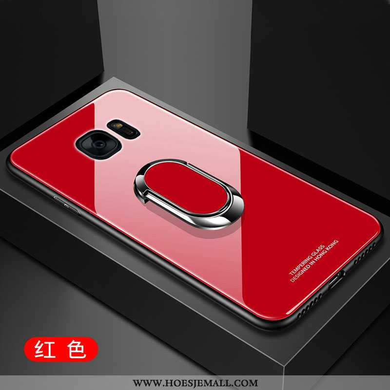 Hoes Samsung Galaxy S7 Glas Trend Dun High End Hoesje Spiegel All Inclusive Rood