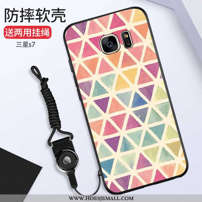 Hoes Samsung Galaxy S7 Siliconen Mode Hoesje Anti-fall Hanger Roze All Inclusive