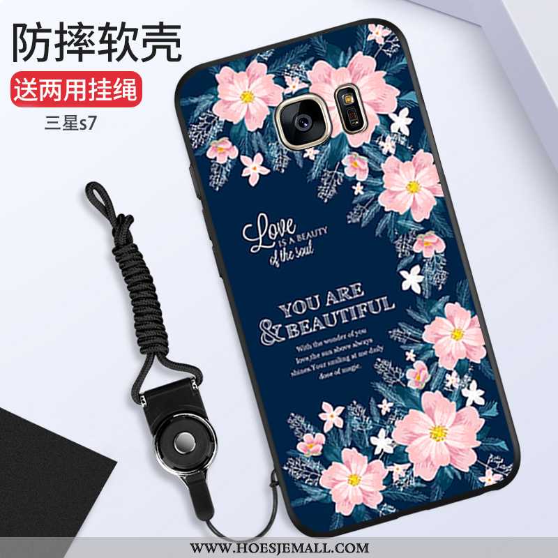 Hoes Samsung Galaxy S7 Siliconen Mode Hoesje Anti-fall Hanger Roze All Inclusive