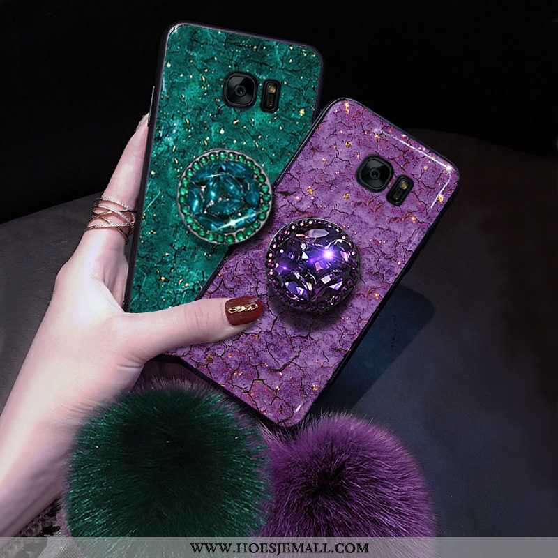 Hoes Samsung Galaxy S7 Zacht Bescherming Ster Mobiele Telefoon Purper Hoesje Dun