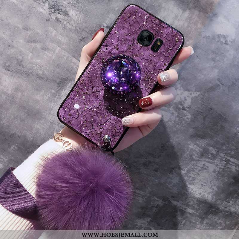 Hoes Samsung Galaxy S7 Zacht Bescherming Ster Mobiele Telefoon Purper Hoesje Dun