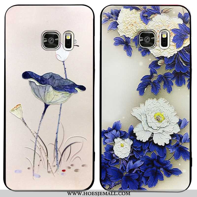 Hoesje Samsung Galaxy S7 Schrobben Hanger All Inclusive Blauw Trend Hoes Gesp Blauwe