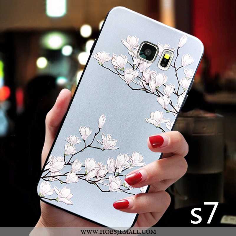 Hoesje Samsung Galaxy S7 Siliconen Bescherming Hoes Persoonlijk Mobiele Telefoon Anti-fall Blauwe