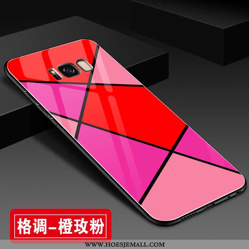 Hoes Samsung Galaxy S8 Bescherming Glas Rood Net Red Hoesje Mobiele Telefoon Ster