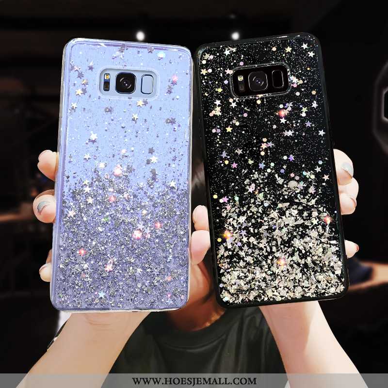 Hoesje Samsung Galaxy S8 Hanger Persoonlijk All Inclusive Roze Zacht Siliconen Hoes Zwarte