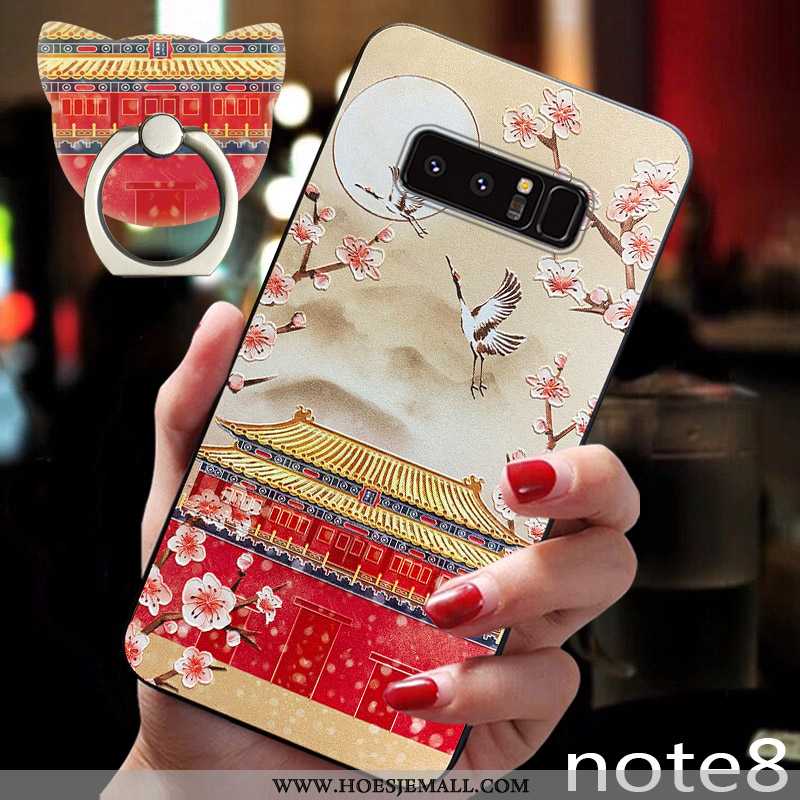 Hoesje Samsung Galaxy S8 Bescherming Schrobben Dun Pu Wind Siliconen Hoes Rood