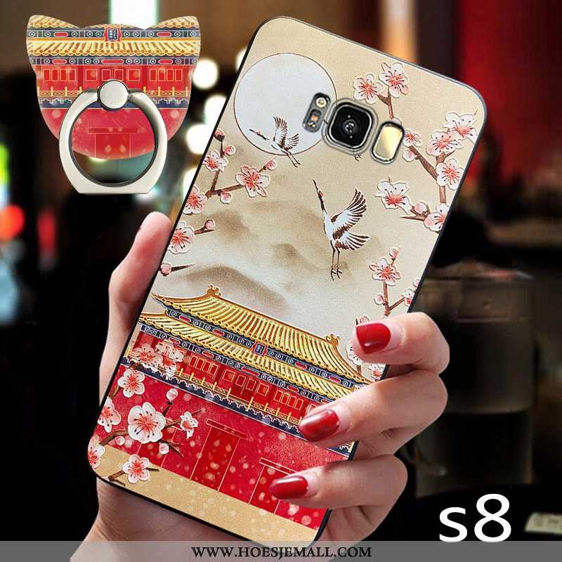 Hoesje Samsung Galaxy S8 Bescherming Schrobben Dun Pu Wind Siliconen Hoes Rood