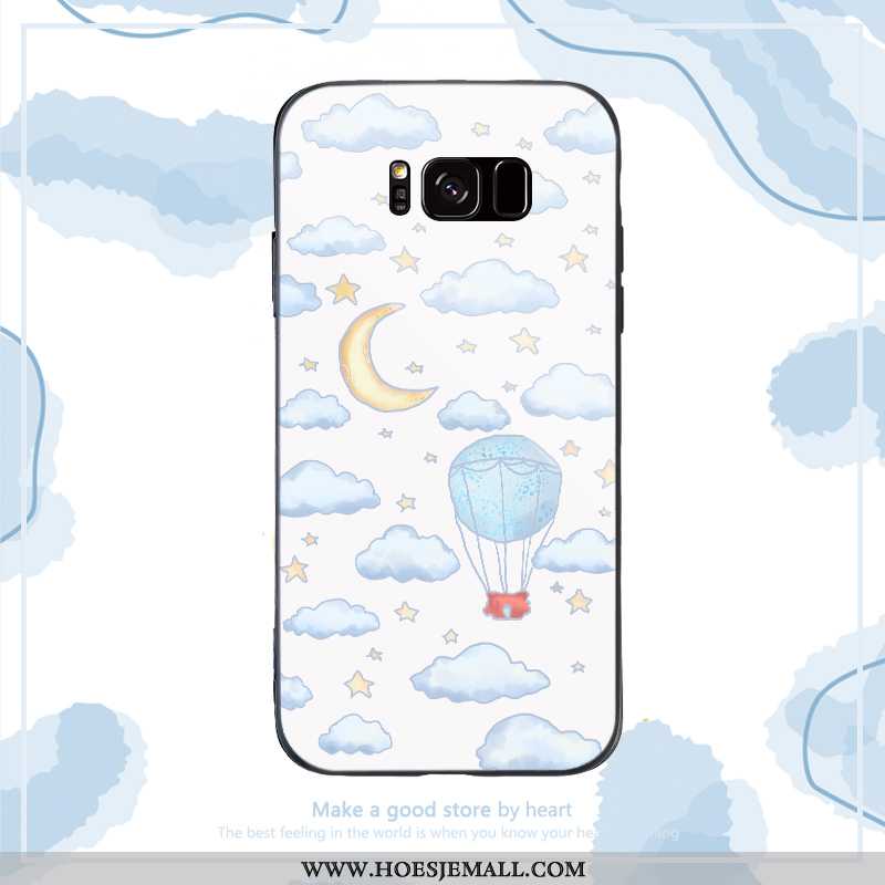 Hoes Samsung Galaxy S8 Trend Siliconen Anti-fall Glas Blauw Hoesje All Inclusive Blauwe