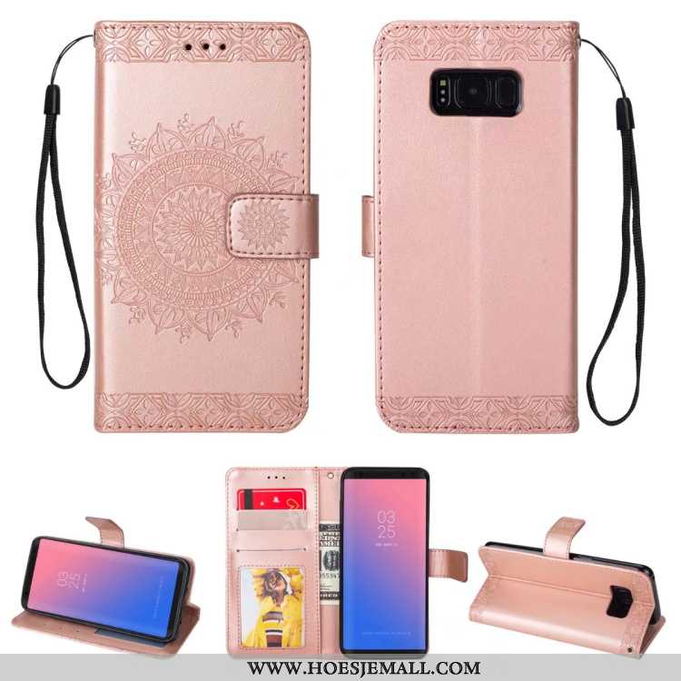 Hoesje Samsung Galaxy S8 Bescherming Leren All Inclusive Ster Folio Anti-fall Blauwe