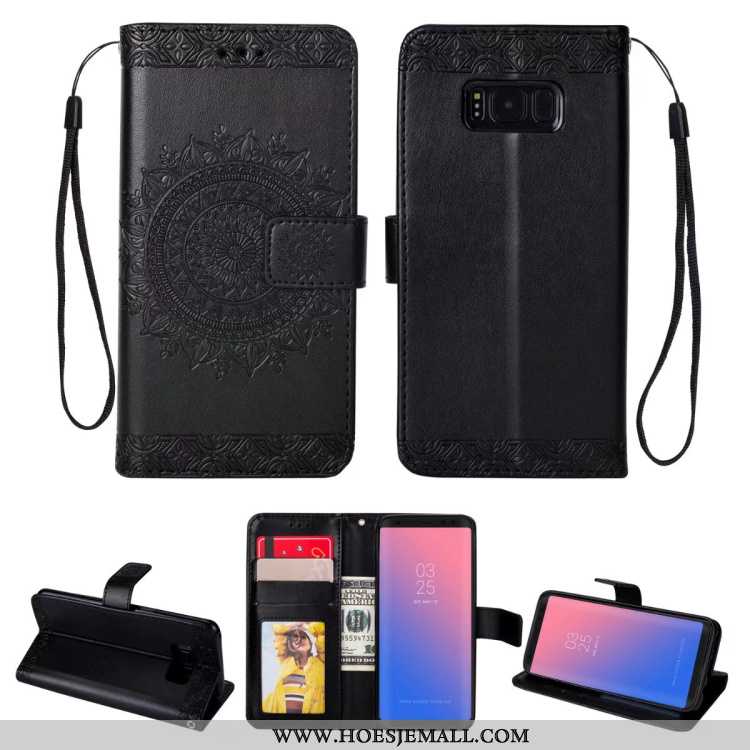 Hoesje Samsung Galaxy S8 Bescherming Leren All Inclusive Ster Folio Anti-fall Blauwe