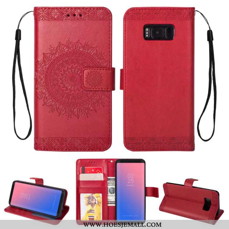 Hoesje Samsung Galaxy S8 Bescherming Leren All Inclusive Ster Folio Anti-fall Blauwe