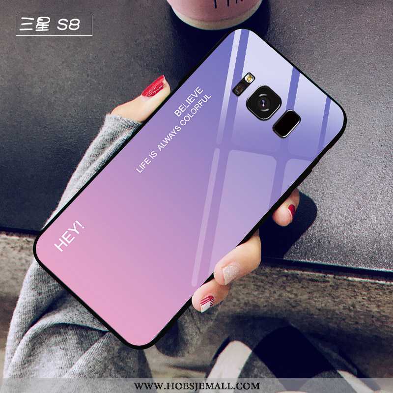 Hoes Samsung Galaxy S8 Bescherming Glas Purper Verloop Hard Persoonlijk Hoesje