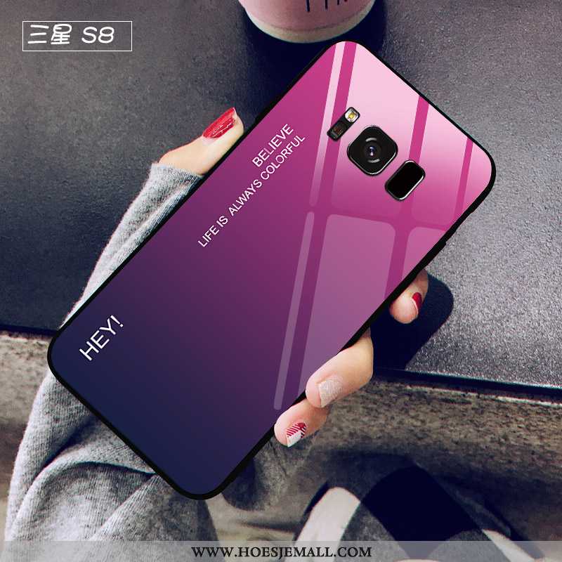 Hoes Samsung Galaxy S8 Bescherming Glas Purper Verloop Hard Persoonlijk Hoesje