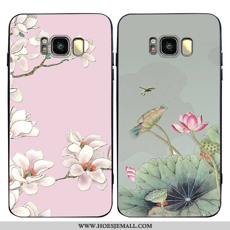 Hoesje Samsung Galaxy S8 Siliconen Schrobben Roze Super Chinese Stijl Hoes Ring