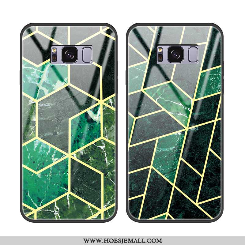 Hoes Samsung Galaxy S8 Bescherming Glas Groen Patroon Ster Scheppend Zacht