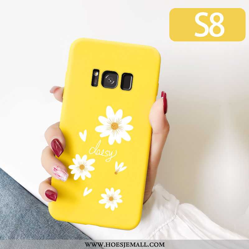 Hoesje Samsung Galaxy S8 Trend Dun Net Red Pu Zacht Scheppend Licht Geel