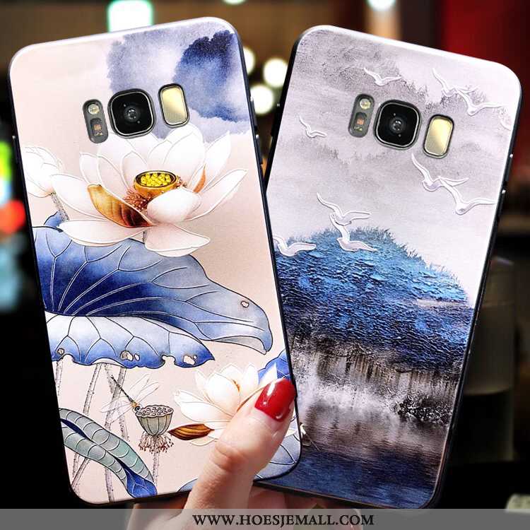 Hoes Samsung Galaxy S8 Trend Zacht Wind Gesp Hoesje Mobiele Telefoon Anti-fall Blauwe