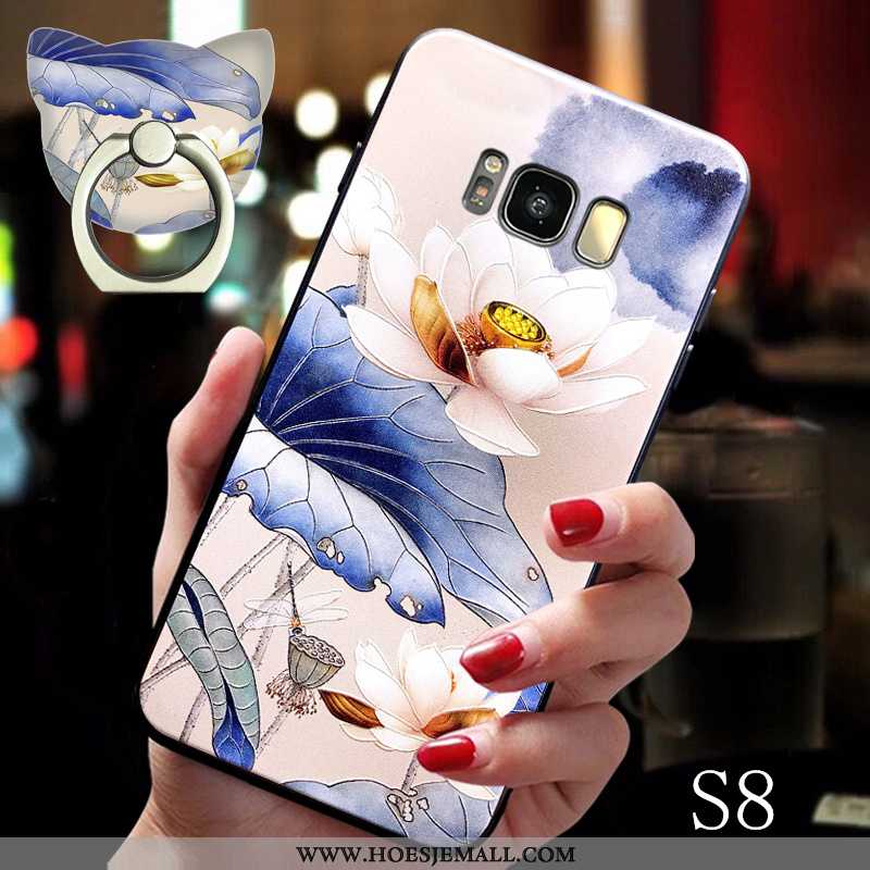 Hoes Samsung Galaxy S8 Trend Zacht Wind Gesp Hoesje Mobiele Telefoon Anti-fall Blauwe