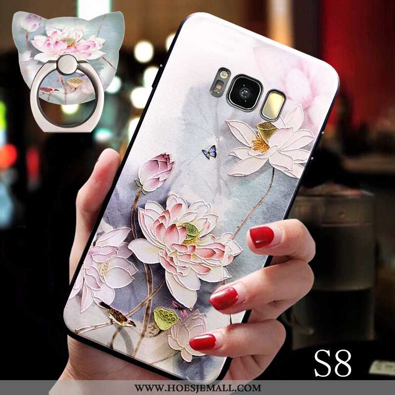 Hoes Samsung Galaxy S8 Trend Zacht Wind Gesp Hoesje Mobiele Telefoon Anti-fall Blauwe