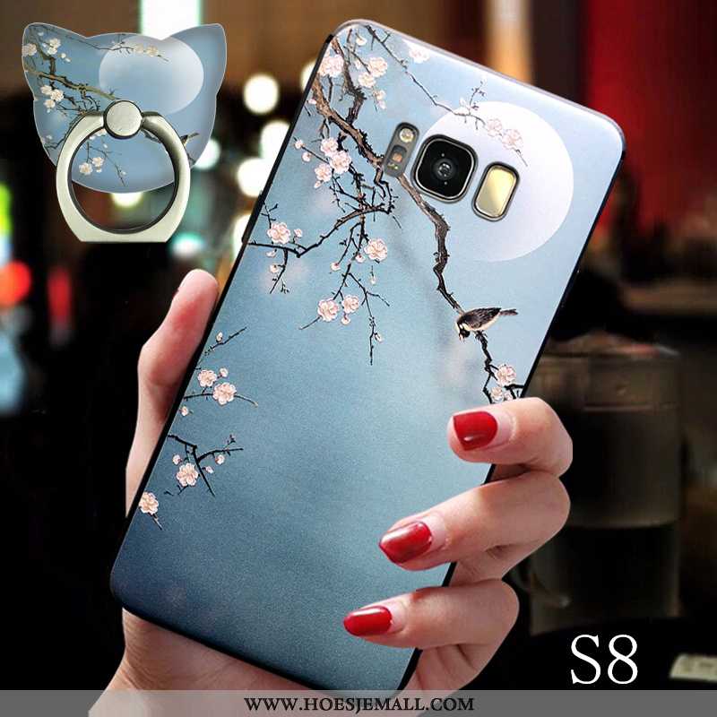 Hoes Samsung Galaxy S8 Trend Zacht Wind Gesp Hoesje Mobiele Telefoon Anti-fall Blauwe