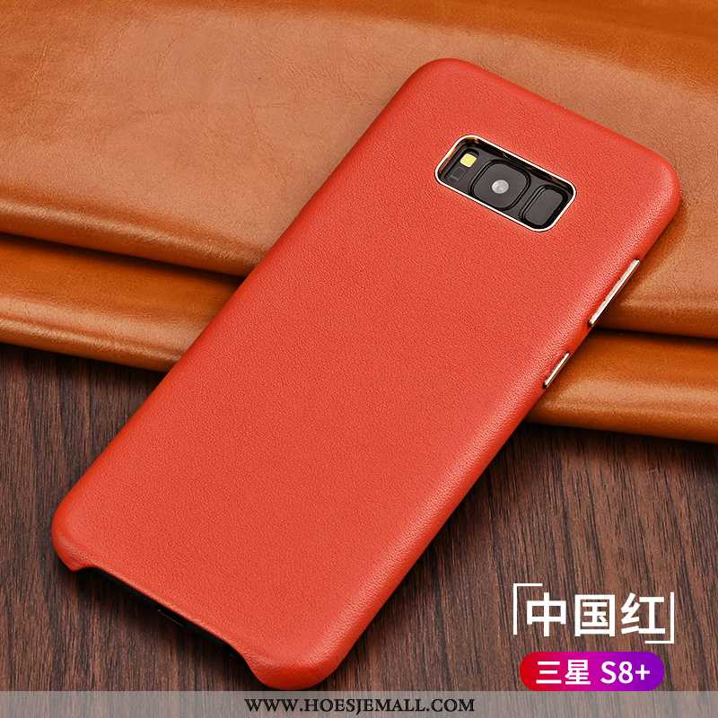 Hoesje Samsung Galaxy S8+ Bescherming Leren Mobiele Telefoon High End Nieuw Echt Leer Rood