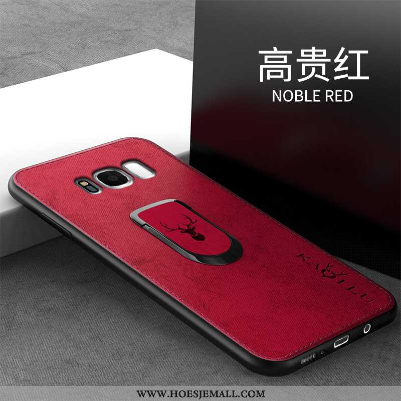 Hoes Samsung Galaxy S8+ Bescherming Schrobben Doek Hoesje Eenvoudige Rood Trend