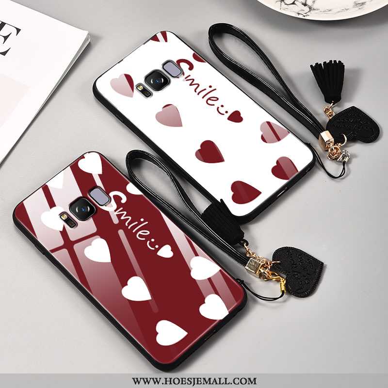 Hoesje Samsung Galaxy S8+ Dun Zacht Anti-fall Hemming Lovers Net Red Hoes Rood