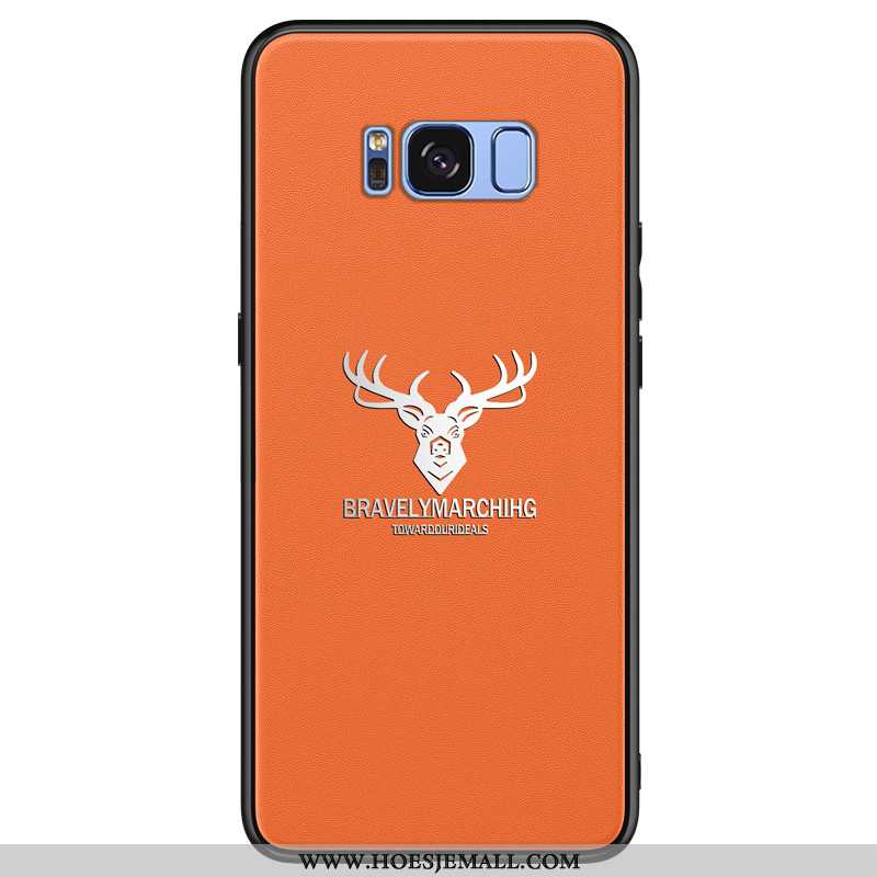 Hoes Samsung Galaxy S8+ Trend Zacht Persoonlijk Leer Mobiele Telefoon Anti-fall Oranje