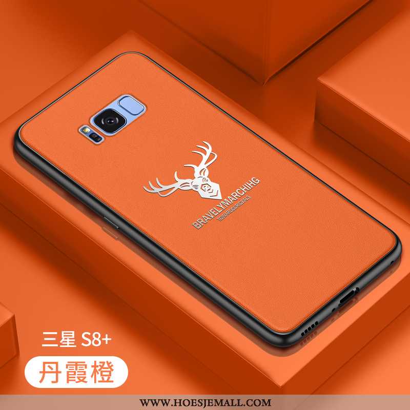 Hoes Samsung Galaxy S8+ Trend Zacht Persoonlijk Leer Mobiele Telefoon Anti-fall Oranje