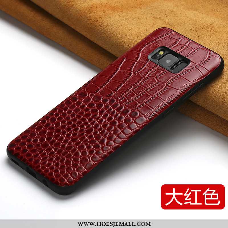 Hoes Samsung Galaxy S8+ Echt Leer Leer Super Koe Anti-fall Scheppend Wijnrood Bordeaux