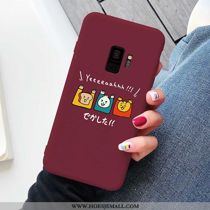 Hoesje Samsung Galaxy S9 Scheppend Spotprent Bescherming Ster Mooie Mobiele Telefoon Super Bordeaux