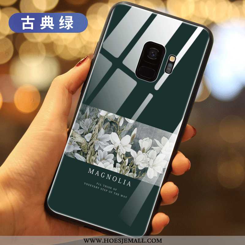 Hoesje Samsung Galaxy S9 Glas Scheppend Anti-fall Nieuw Bescherming Net Red Hoes Groen