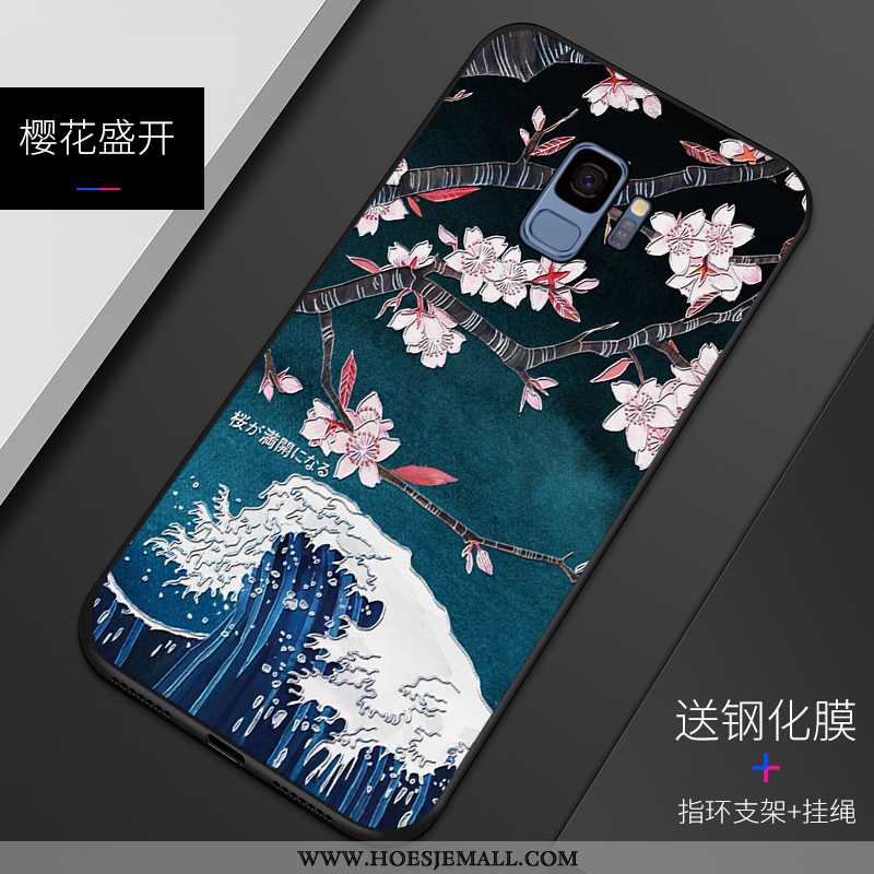 Hoesje Samsung Galaxy S9 Bescherming Schrobben Patroon Blauw Persoonlijk Pas Blauwe