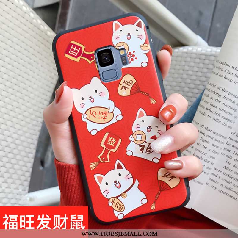 Hoes Samsung Galaxy S9 Trend Zacht Lovers Mobiele Telefoon Hanger Rat Rood