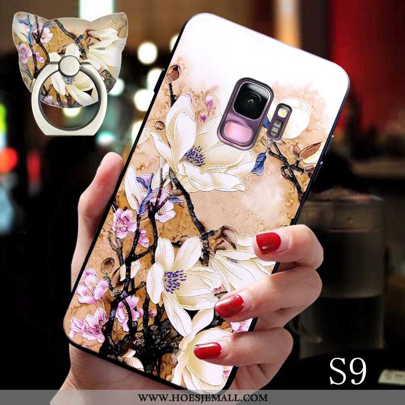 Hoes Samsung Galaxy S9 Dun Zacht Super Chinese Stijl Trend Mobiele Telefoon Ring Blauwe