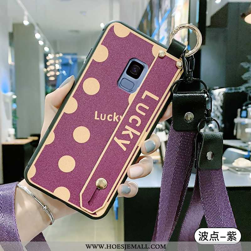 Hoes Samsung Galaxy S9 Zacht Siliconen Hoesje Ster Anti-fall Geschilderd Hanger Groen