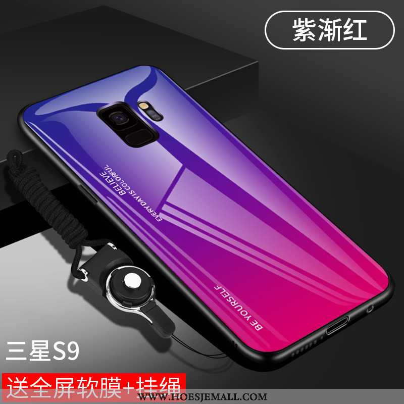 Hoesje Samsung Galaxy S9 Scheppend Trend Anti-fall Purper Hoes Bescherming Glas