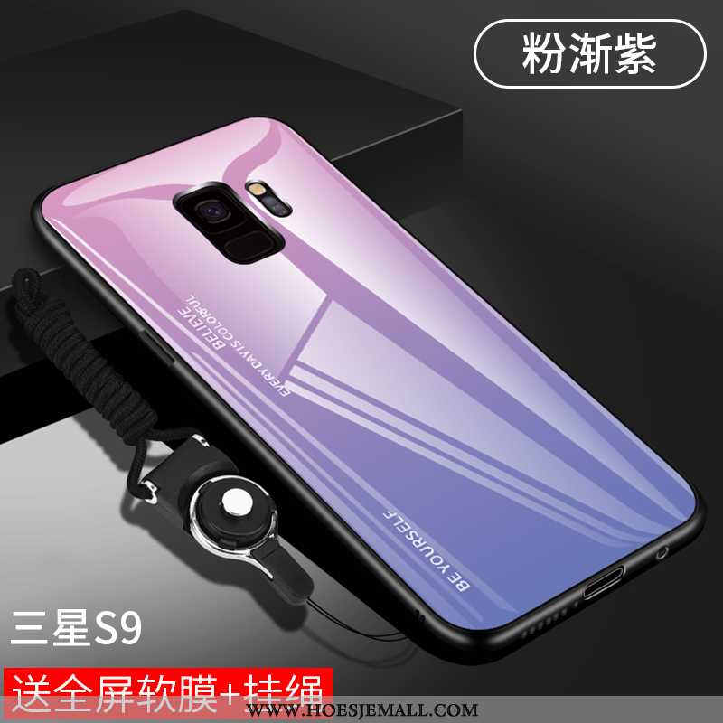 Hoesje Samsung Galaxy S9 Scheppend Trend Anti-fall Purper Hoes Bescherming Glas